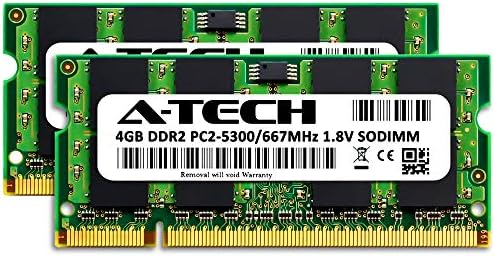 זיכרון RAM של A-Tech 8GB עבור Lenovo Thinkpad T61p | DDR2 667MHz SODIMM PC2-5300 ערכת שדרוג זיכרון של 200 פינים